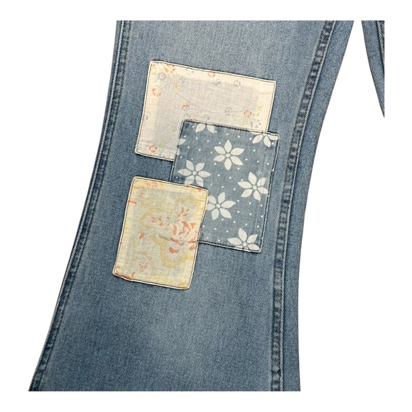 Billabong x Wrangler High Rise Medium Wash Floral Patchwork Non-Stretch Jean. 27 - Picture 11 of 15